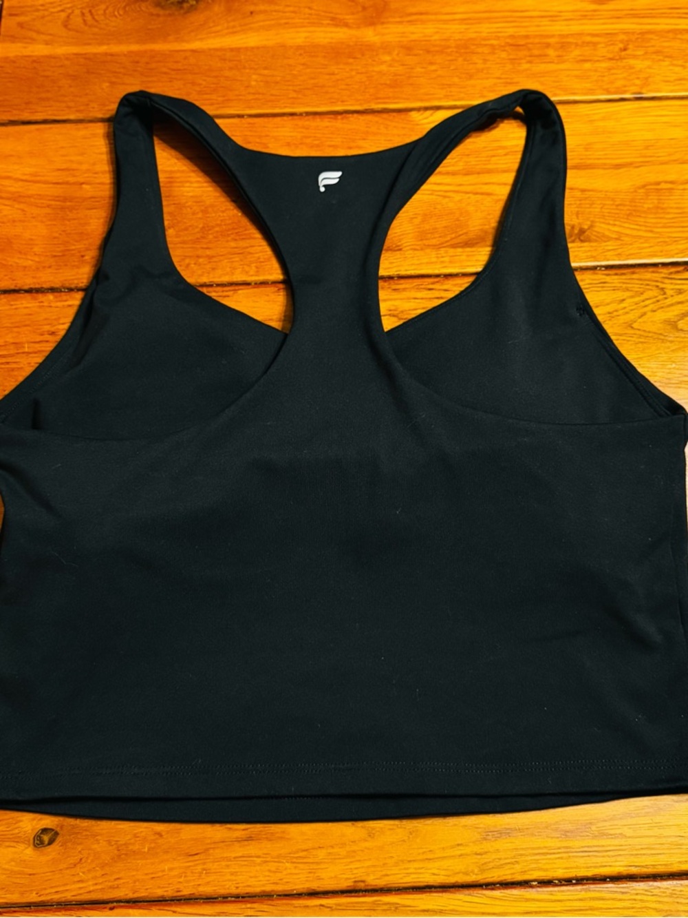 Fabletics Black Racerback Crop Top. - Picture 2 of 3